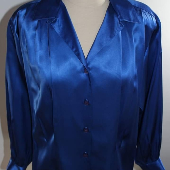 Vintage 100% charmeuse silk size 10 blouse - Picture 4 of 8